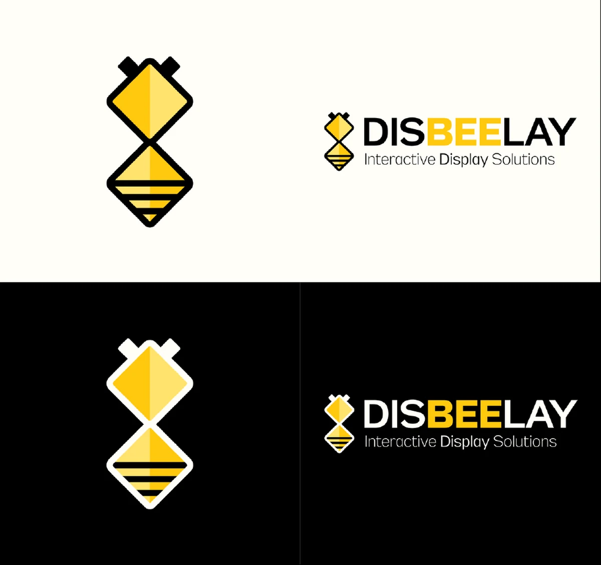 Disbeelay logo tasarımı, açık ve koyu zemin kullanımı
