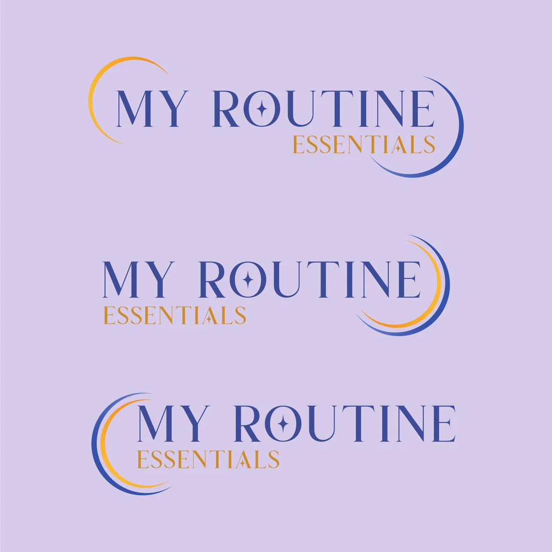 My Routine Essentials logo, yatay yerleşimler